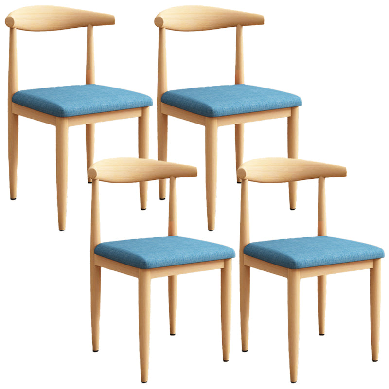 Modern Kitchen Dining Chairs Open Back Dining Chair with Metal Base