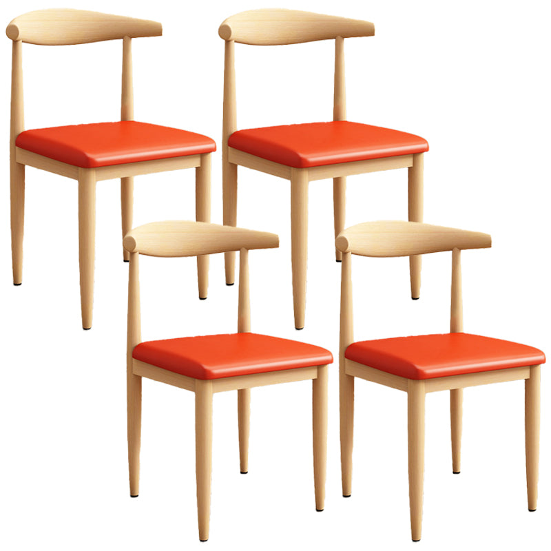 Modern Kitchen Dining Chairs Open Back Dining Chair with Metal Base