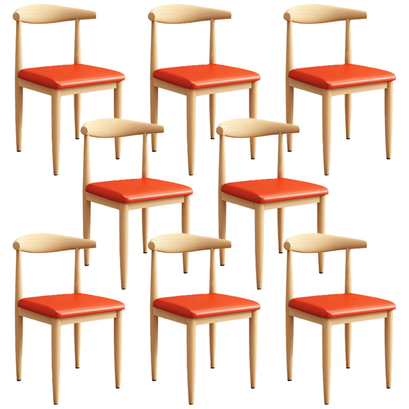 Modern Kitchen Dining Chairs Open Back Dining Chair with Metal Base
