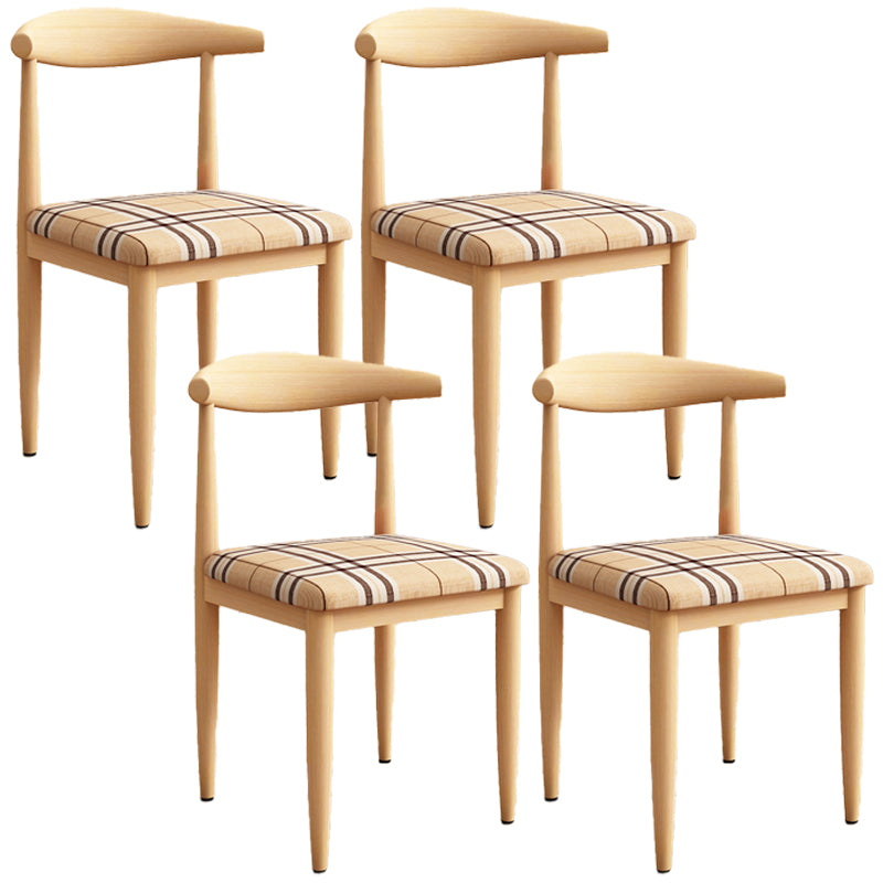 Modern Kitchen Dining Chairs Open Back Dining Chair with Metal Base