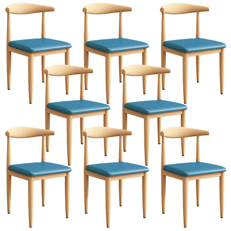Modern Kitchen Dining Chairs Open Back Dining Chair with Metal Base