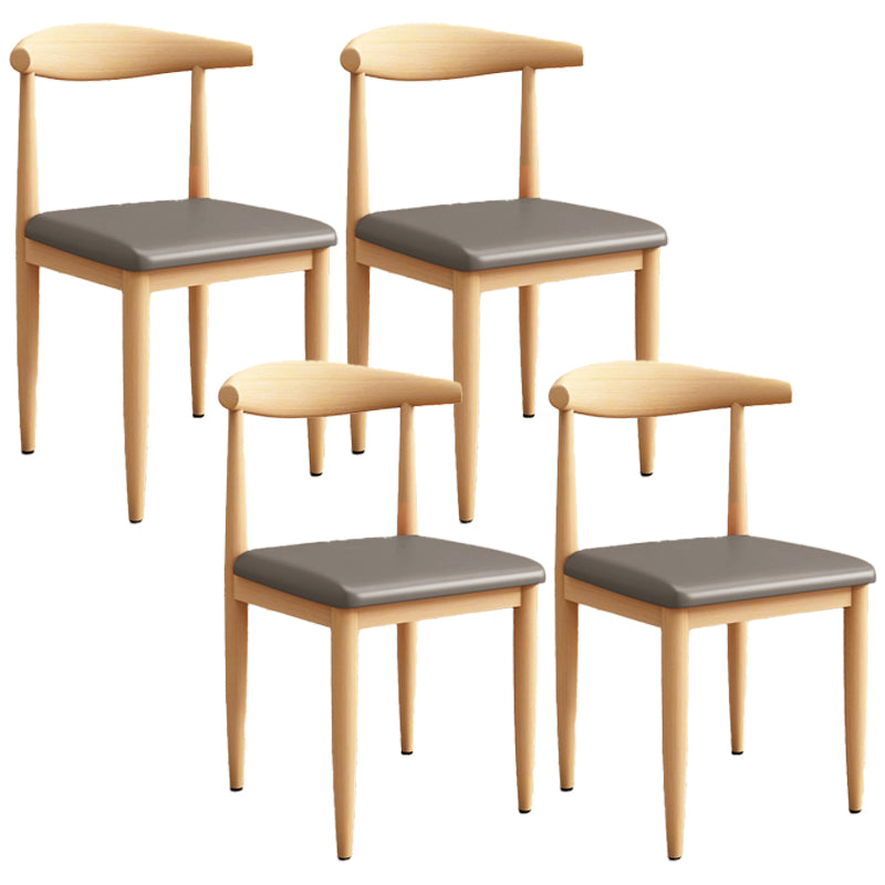 Modern Kitchen Dining Chairs Open Back Dining Chair with Metal Base