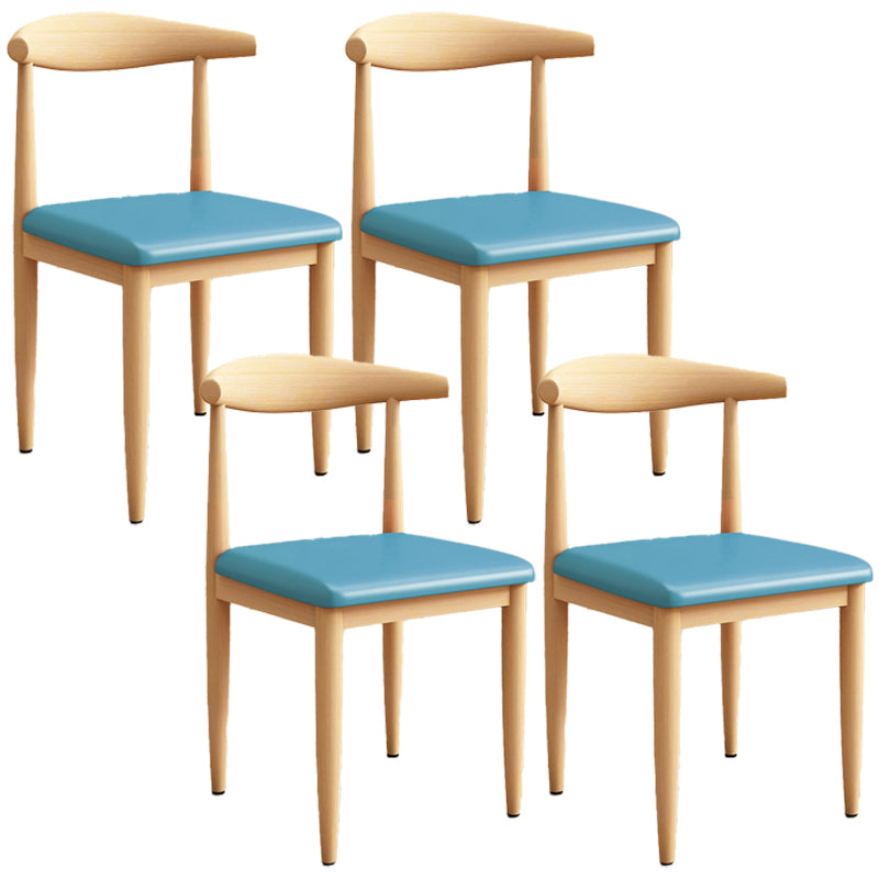 Modern Kitchen Dining Chairs Open Back Dining Chair with Metal Base