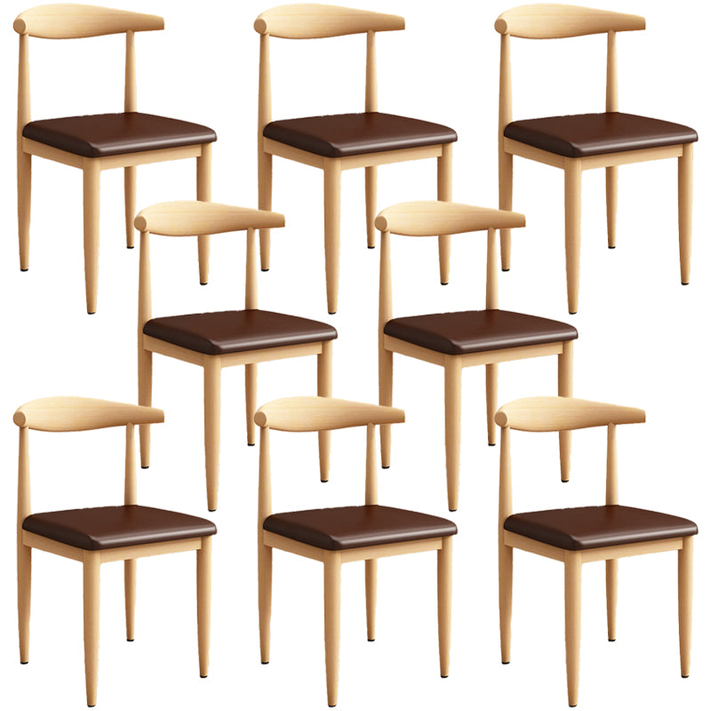 Modern Kitchen Dining Chairs Open Back Dining Chair with Metal Base