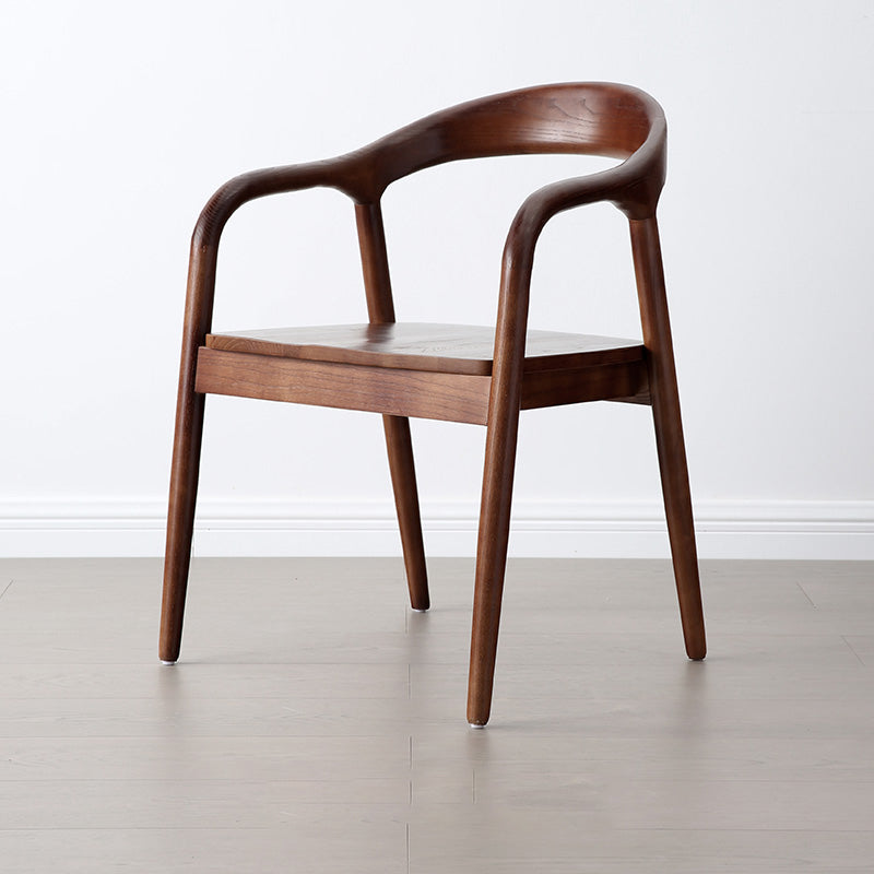 Solid Wood Dining Chairs Nordic Style Open Back Dining Chair