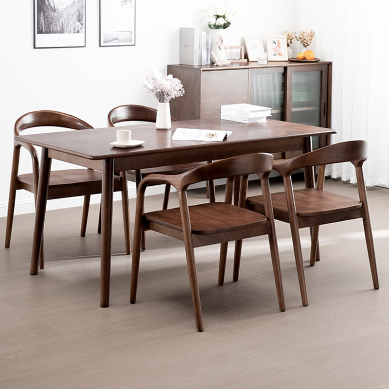 Solid Wood Dining Chairs Nordic Style Open Back Dining Chair