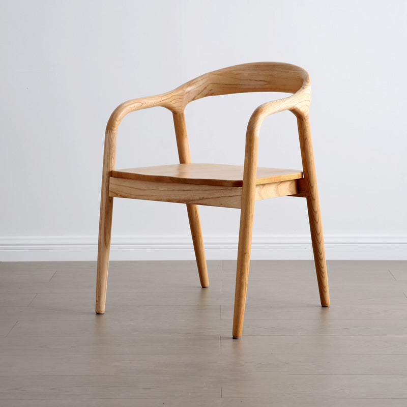 Solid Wood Dining Chairs Nordic Style Open Back Dining Chair
