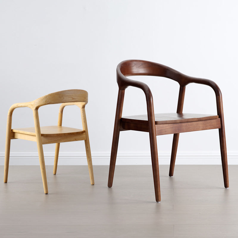 Solid Wood Dining Chairs Nordic Style Open Back Dining Chair