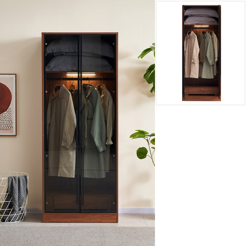 Modern Wooden Frame Armoire Freestanding Multifunctional Wardrobe