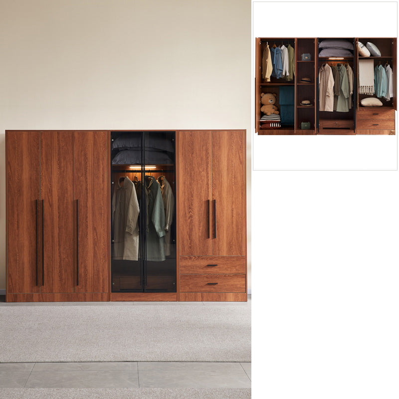 Modern Wooden Frame Armoire Freestanding Multifunctional Wardrobe