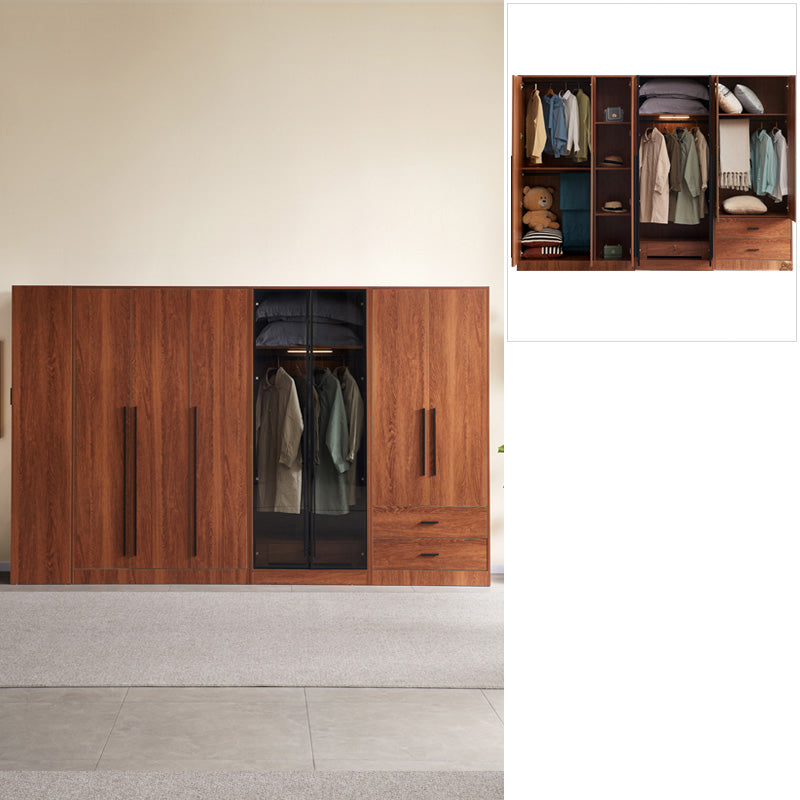 Modern Wooden Frame Armoire Freestanding Multifunctional Wardrobe