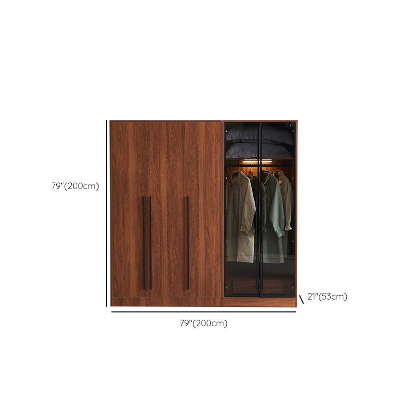 Modern Wooden Frame Armoire Freestanding Multifunctional Wardrobe