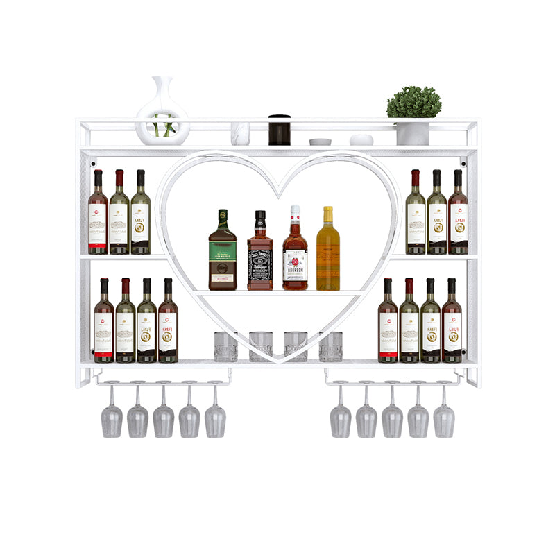 Wall Mounted Wine Rack Iron Wine Bottle & Glass Rack without Light