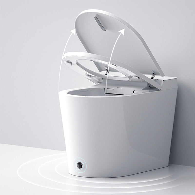 Contemporary Floor Mount Toilet Heated Seat Included Urine Toilet for Washroom