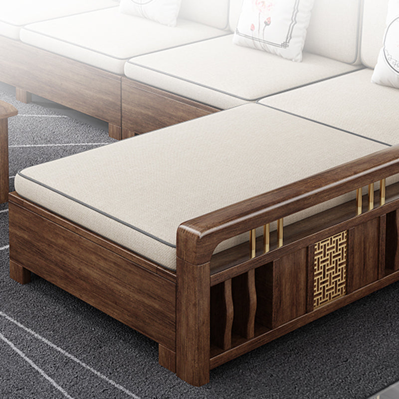 L-Shaped Square Arms Sofas Water Resistant Wooden Sectionals