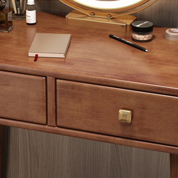 Scandinavian Rubberwood Makeup Counter with Drawer Vanity Dressing Table