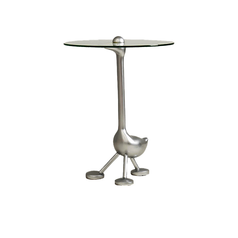 21" Wide Contemporary Corner Table Glass Clear Accent Side Table