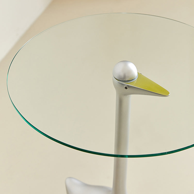 21" Wide Contemporary Corner Table Glass Clear Accent Side Table