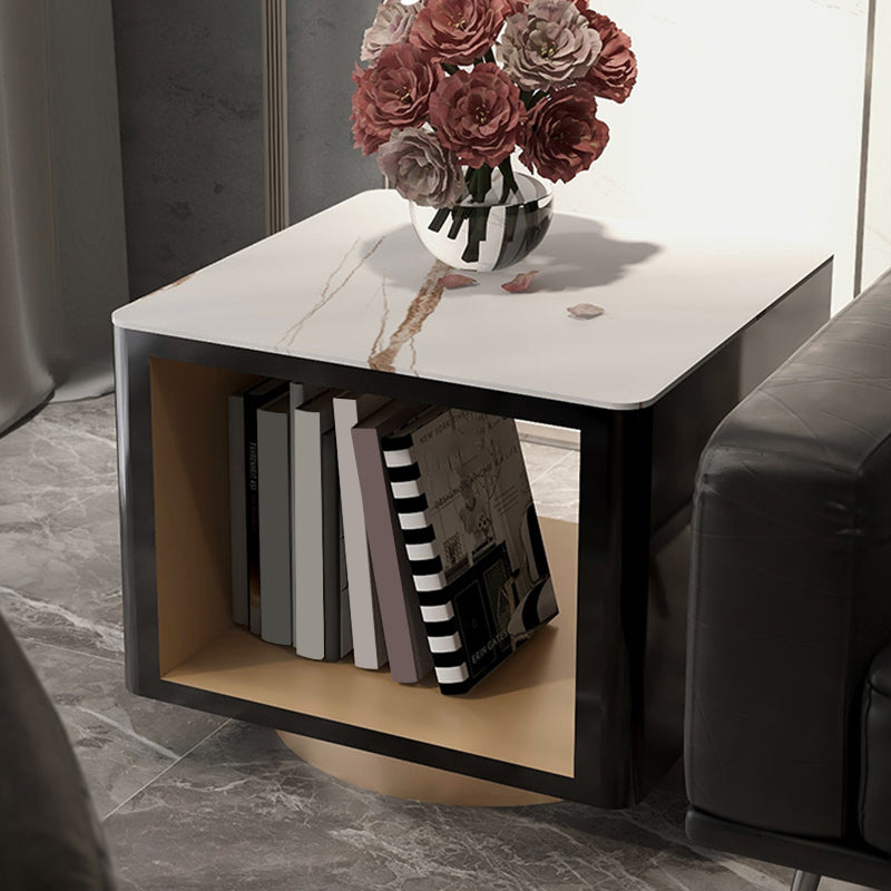 19" Wide Glam Corner Table Square Accent Side Table with Storage