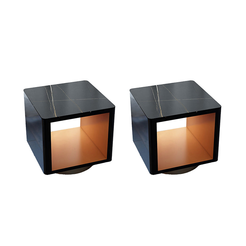 19" Wide Glam Corner Table Square Accent Side Table with Storage