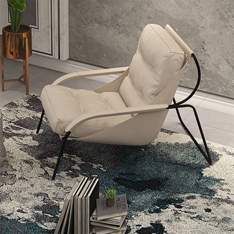 Ultra-Modern Sewn Pillow Back Sponge Metal Frame Arm Chair for Living Room