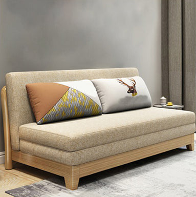 32" Wide Contemporary Sofa Futon Mustard Fabric Sleeper Sofa