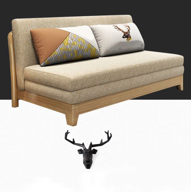 32" Wide Contemporary Sofa Futon Mustard Fabric Sleeper Sofa