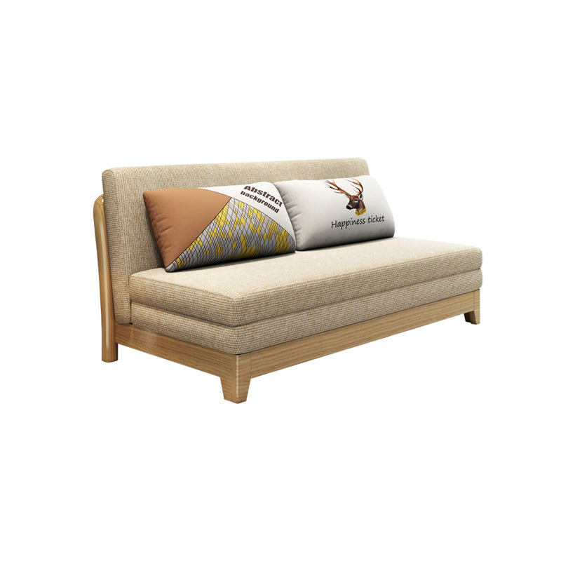 32" Wide Contemporary Sofa Futon Mustard Fabric Sleeper Sofa