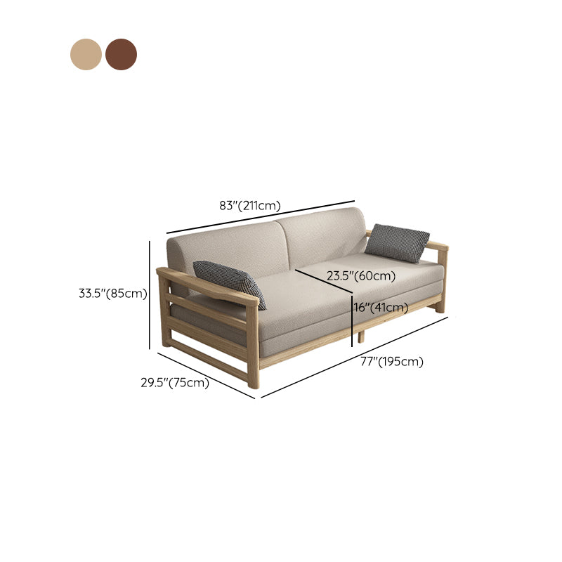 Scandinavian Wood Futon Sleeper Sofa Pillow Back Futon and Mattress