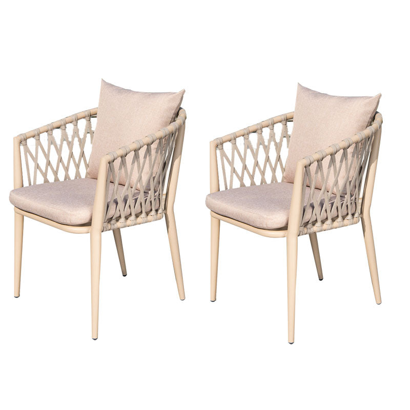 Tropical with Arm Outdoor Chair Open Back Patio Dining Armchair