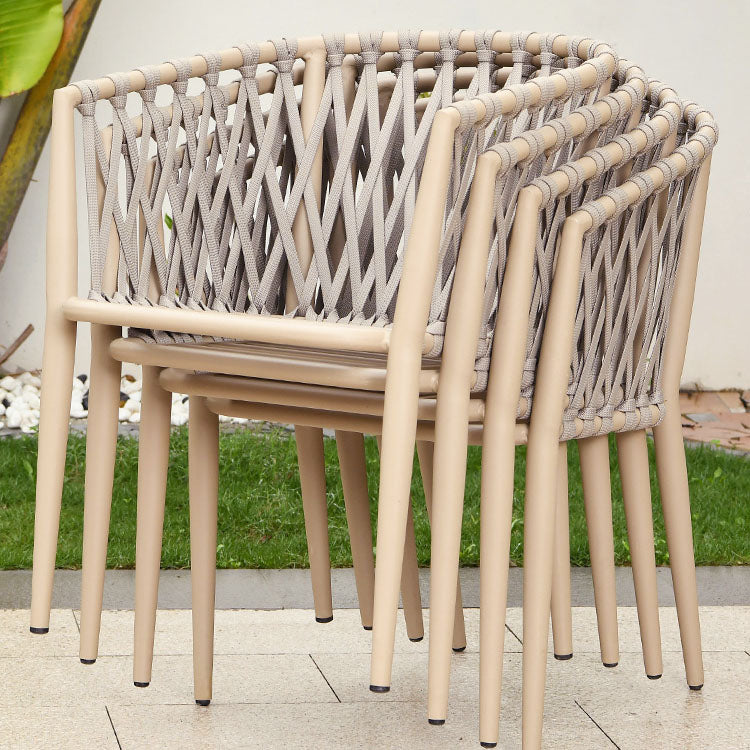 Tropical with Arm Outdoor Chair Open Back Patio Dining Armchair