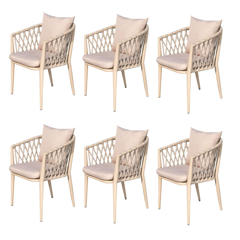 Tropical with Arm Outdoor Chair Open Back Patio Dining Armchair