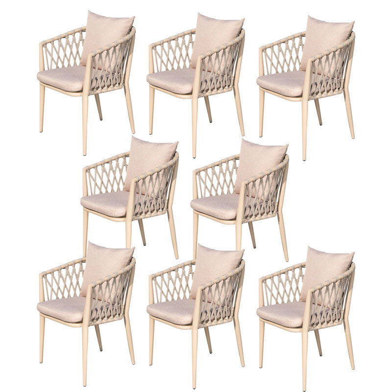 Tropical with Arm Outdoor Chair Open Back Patio Dining Armchair