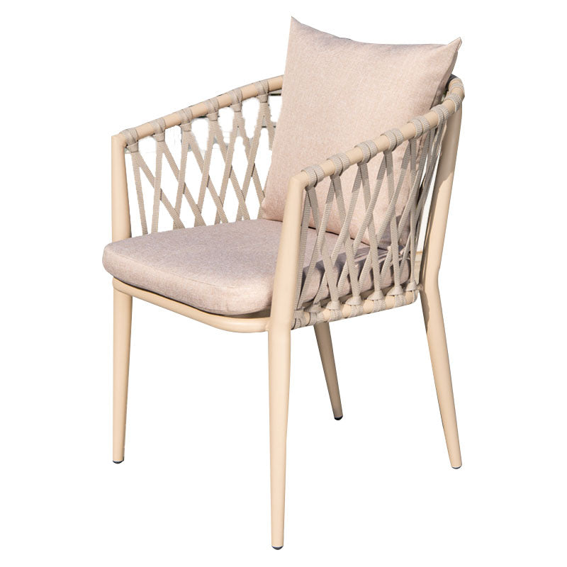 Tropical with Arm Outdoor Chair Open Back Patio Dining Armchair