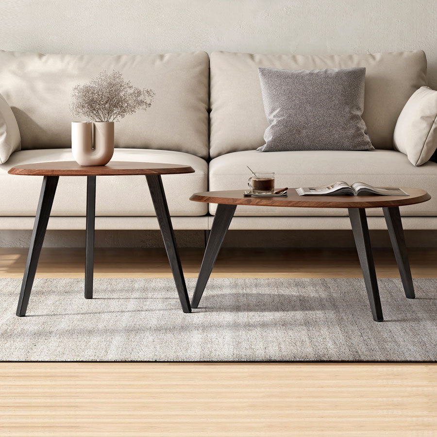 3 Legs Coffee Table Wood Geometric Coffee Coffee or End Table