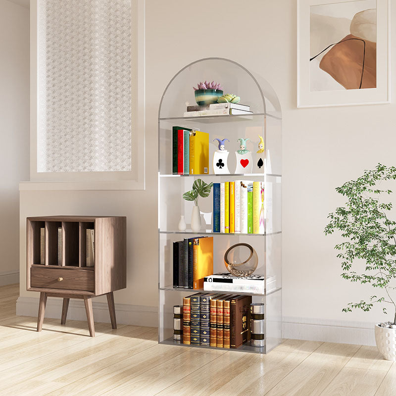 Modern Style Closed Back Vertical Bookshelf Acrylic Bookcase for Home Office