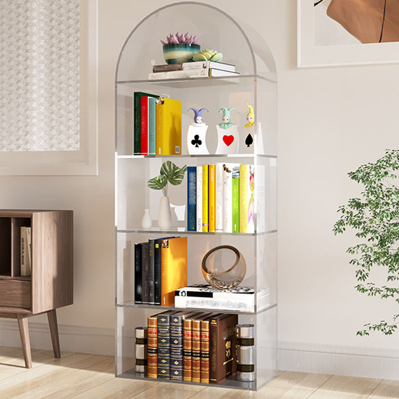 Modern Style Closed Back Vertical Bookshelf Acrylic Bookcase for Home Office