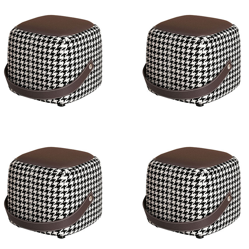 Modern Pouf Ottoman Faux Leather Upholstered Portable Ottoman