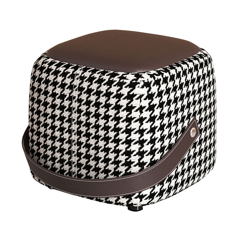 Modern Pouf Ottoman Faux Leather Upholstered Portable Ottoman