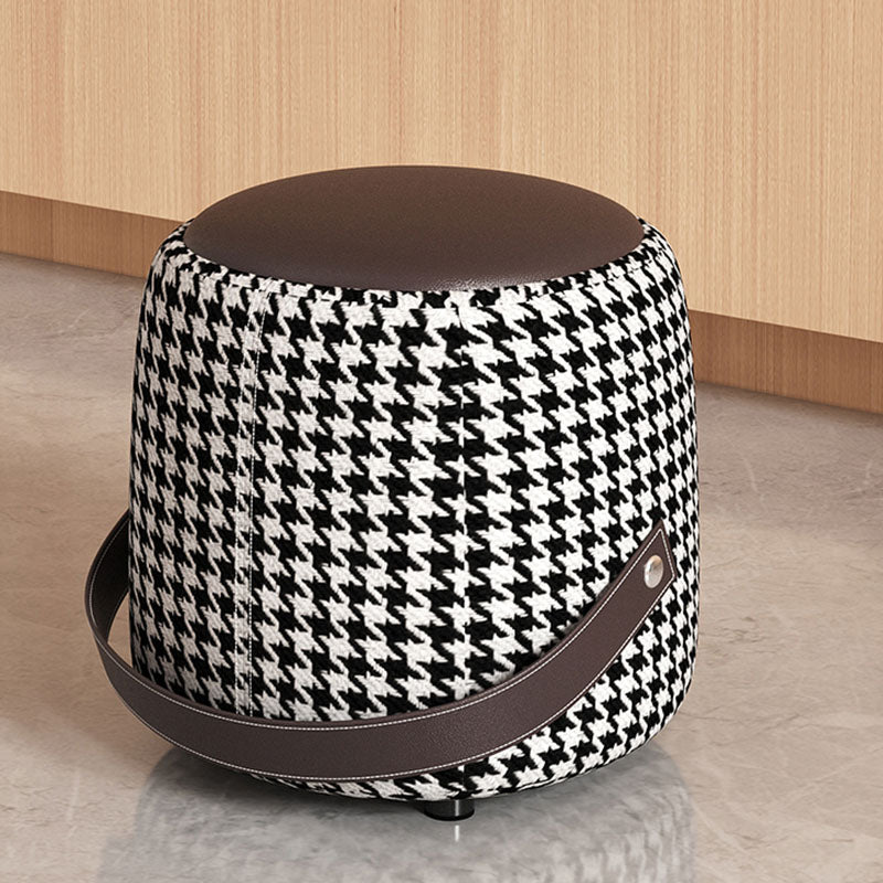 Modern Pouf Ottoman Faux Leather Upholstered Portable Ottoman