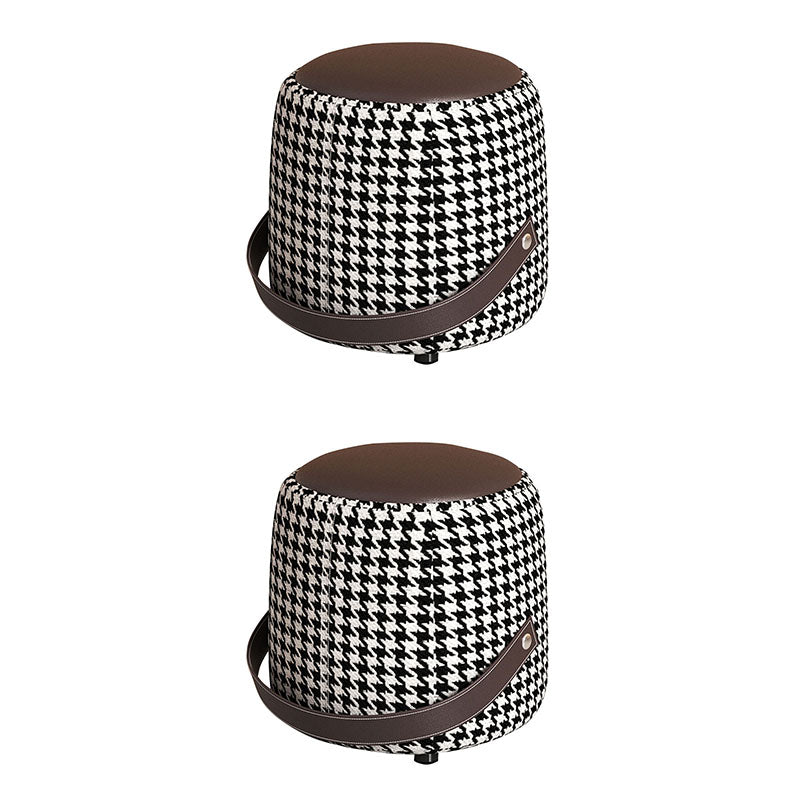 Modern Pouf Ottoman Faux Leather Upholstered Portable Ottoman