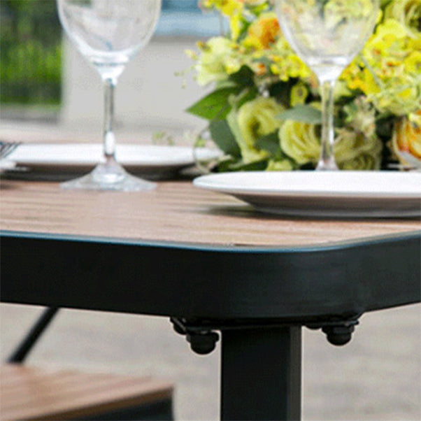 Modern Wood Patio Dining Table 1/3/5/7 Pieces Geometric Outdoor Dining Set