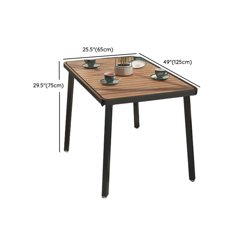 Modern Wood Patio Dining Table 1/3/5/7 Pieces Geometric Outdoor Dining Set