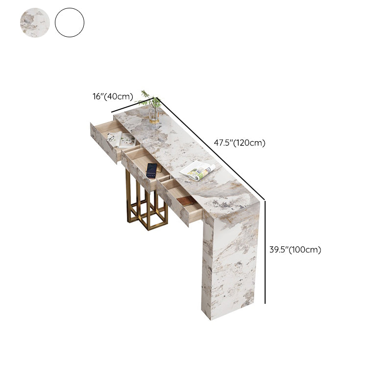 Contemporary Indoor Bar Dining Table Marble Rectangle Bar Table