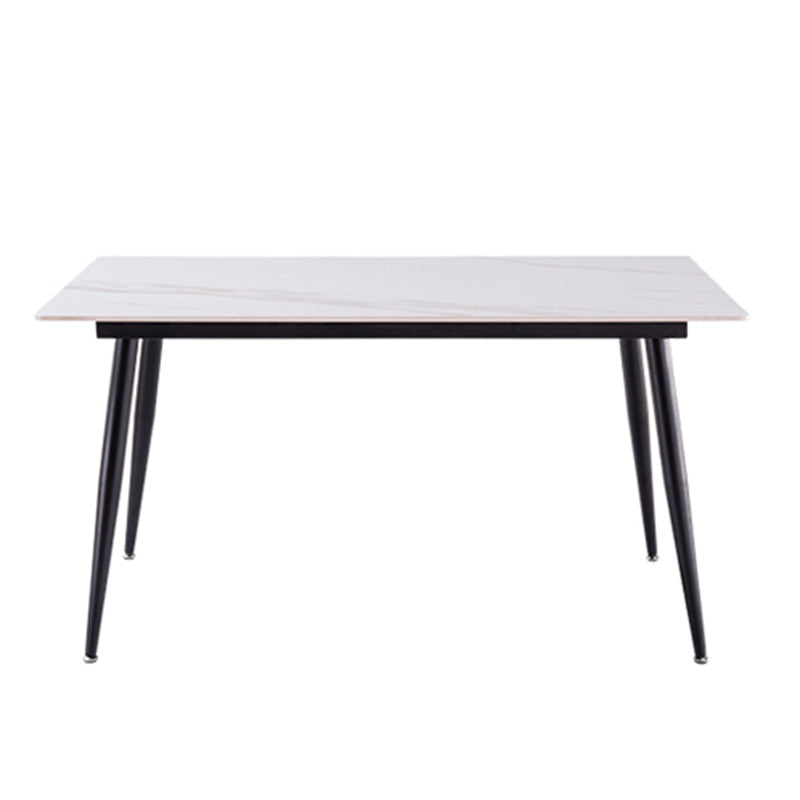 Modern Rectangle Dining Table for Home White Dinette Table with 4 Legs
