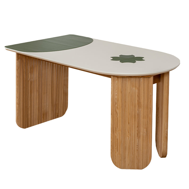 Free Form Dining Table with Ash Wood Base Modern Dinette Table for Home