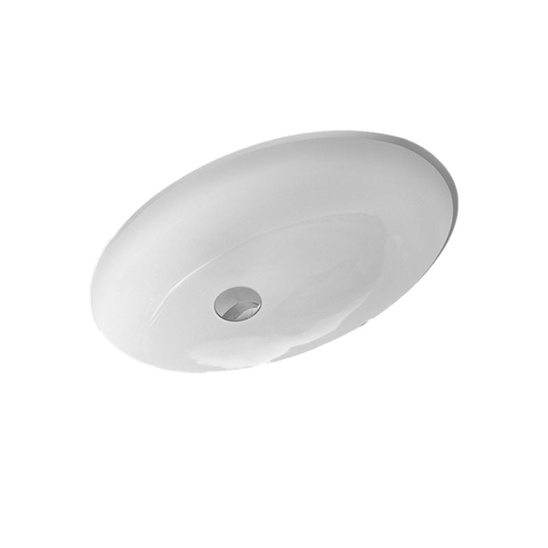 Bathroom Sink Ceramic White Round Anti-spill Sink with Faucet