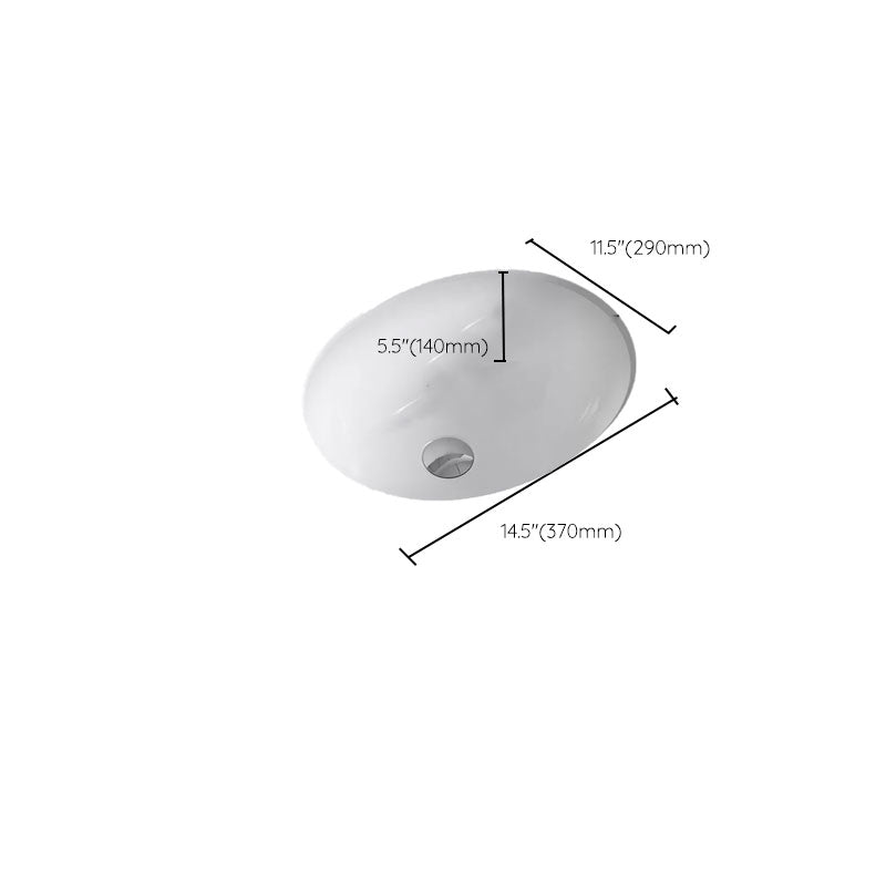 Bathroom Sink Ceramic White Round Anti-spill Sink with Faucet