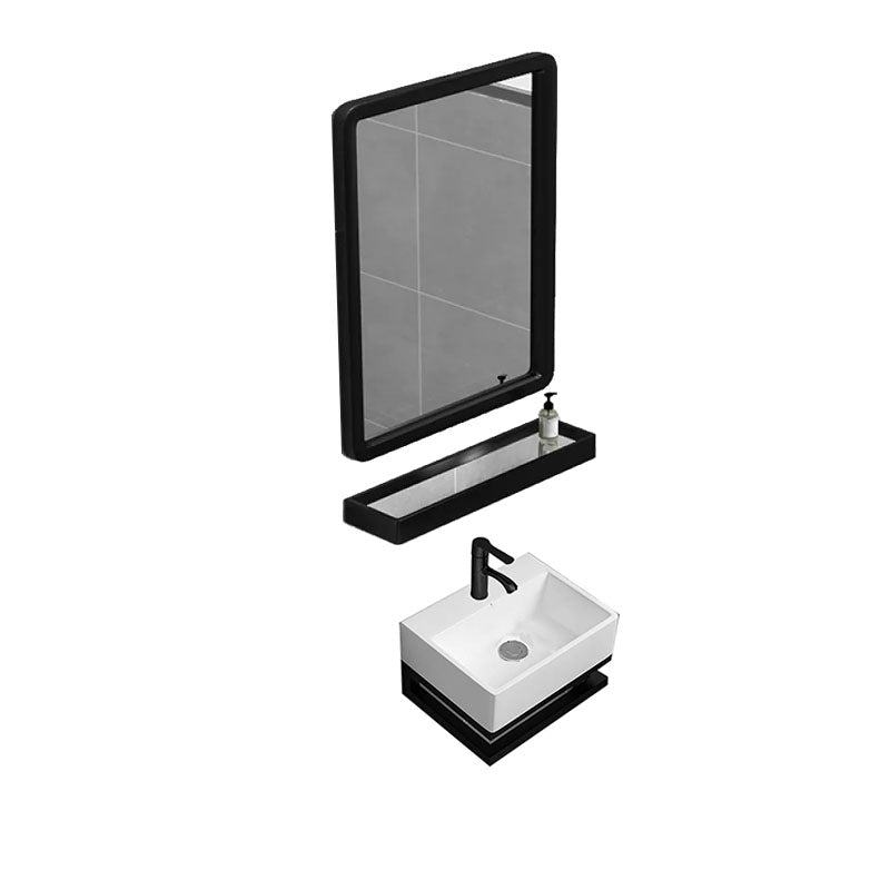 Bathroom Sink Ceramic White Wall-mounted Rod Handle Faucet Sink