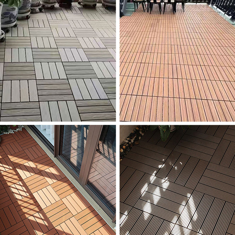 Deck Plank Interlocking Wood Flooring Tiles Garden Outdoor Flooring